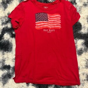 Old Navy Red American Flag Graphic Tee